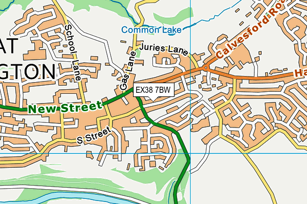 EX38 7BW map - OS VectorMap District (Ordnance Survey)