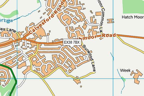 EX38 7BX map - OS VectorMap District (Ordnance Survey)