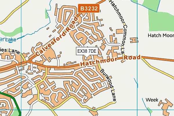 EX38 7DE map - OS VectorMap District (Ordnance Survey)