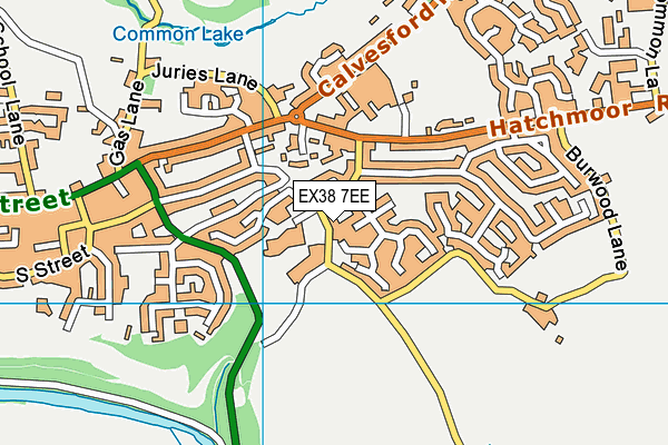 EX38 7EE map - OS VectorMap District (Ordnance Survey)