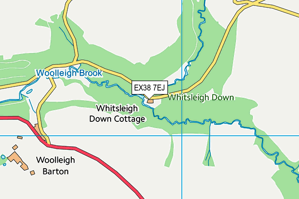 EX38 7EJ map - OS VectorMap District (Ordnance Survey)