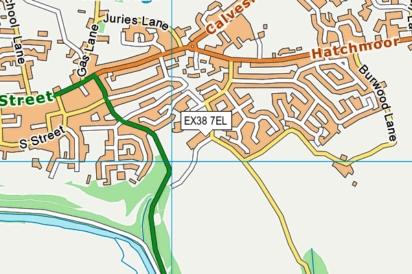 EX38 7EL map - OS VectorMap District (Ordnance Survey)