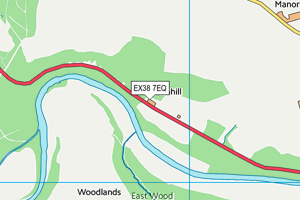 EX38 7EQ map - OS VectorMap District (Ordnance Survey)