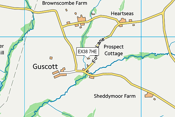 EX38 7HE map - OS VectorMap District (Ordnance Survey)