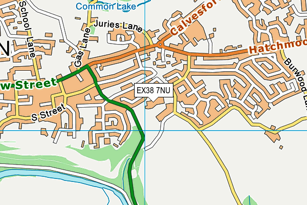 Great Torrington Bluecoat Church of England Primary School map (EX38 7NU) - OS VectorMap District (Ordnance Survey)