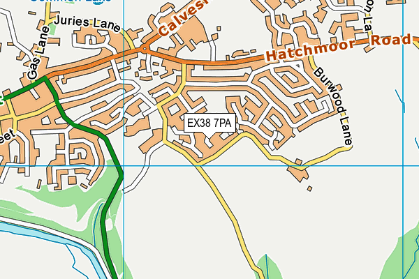 EX38 7PA map - OS VectorMap District (Ordnance Survey)