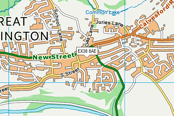 EX38 8AE map - OS VectorMap District (Ordnance Survey)