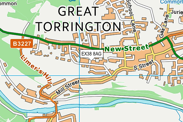 EX38 8AG map - OS VectorMap District (Ordnance Survey)