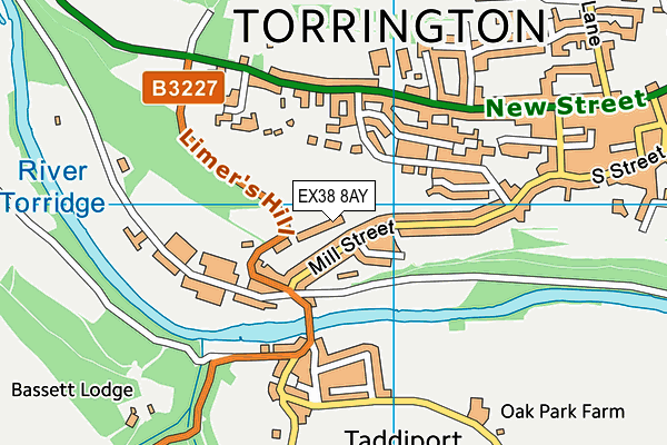 EX38 8AY map - OS VectorMap District (Ordnance Survey)