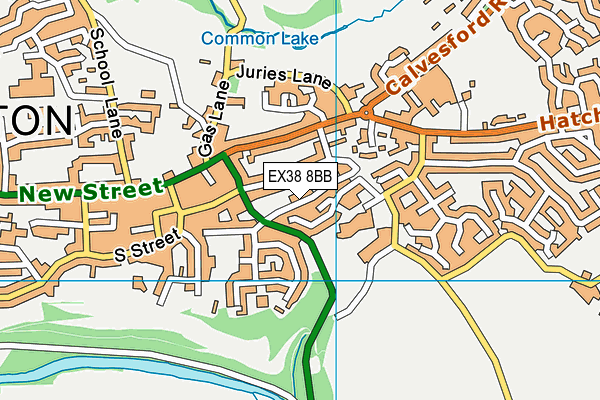 EX38 8BB map - OS VectorMap District (Ordnance Survey)