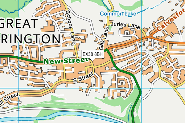 EX38 8BH map - OS VectorMap District (Ordnance Survey)