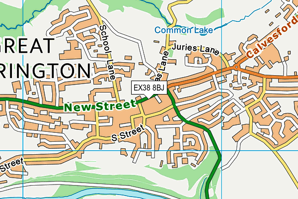 EX38 8BJ map - OS VectorMap District (Ordnance Survey)