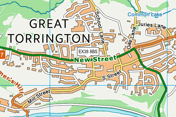 EX38 8BS map - OS VectorMap District (Ordnance Survey)