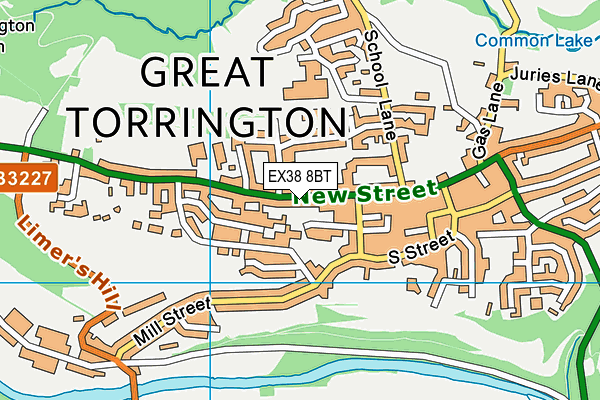 EX38 8BT map - OS VectorMap District (Ordnance Survey)