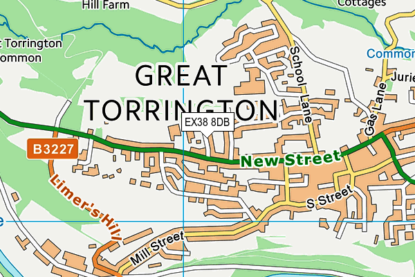 EX38 8DB map - OS VectorMap District (Ordnance Survey)