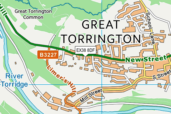 EX38 8DF map - OS VectorMap District (Ordnance Survey)