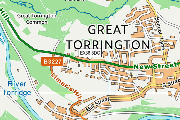 EX38 8DG map - OS VectorMap District (Ordnance Survey)