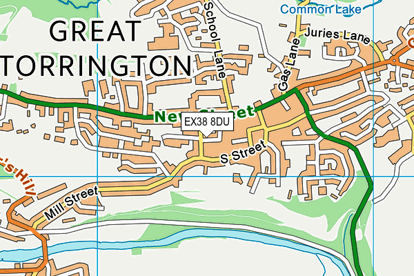 EX38 8DU map - OS VectorMap District (Ordnance Survey)