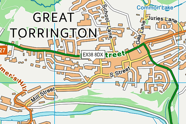 EX38 8DX map - OS VectorMap District (Ordnance Survey)