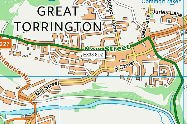 EX38 8DZ map - OS VectorMap District (Ordnance Survey)