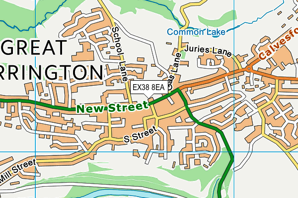 EX38 8EA map - OS VectorMap District (Ordnance Survey)