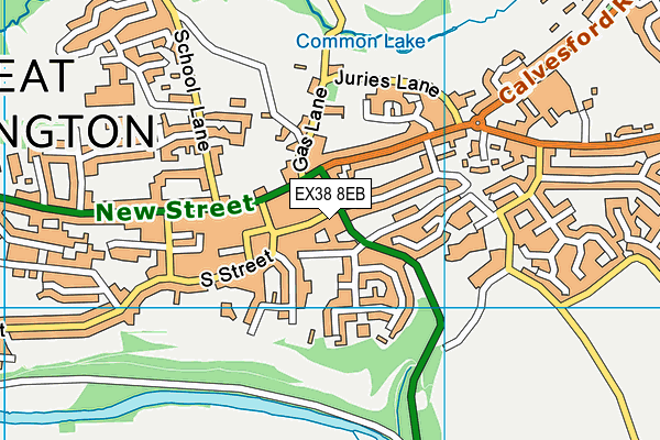 EX38 8EB map - OS VectorMap District (Ordnance Survey)