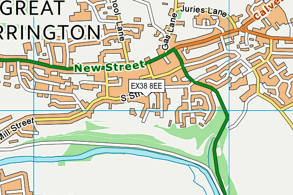 EX38 8EE map - OS VectorMap District (Ordnance Survey)