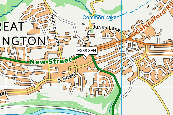 EX38 8EH map - OS VectorMap District (Ordnance Survey)