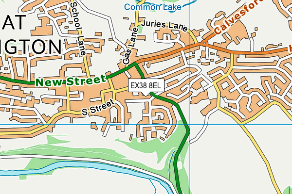 EX38 8EL map - OS VectorMap District (Ordnance Survey)