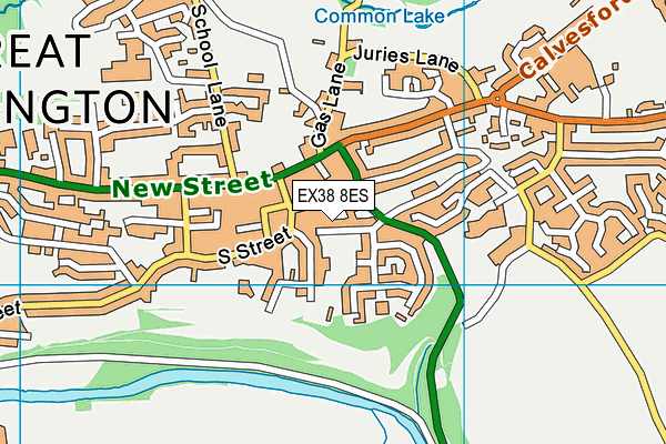 EX38 8ES map - OS VectorMap District (Ordnance Survey)