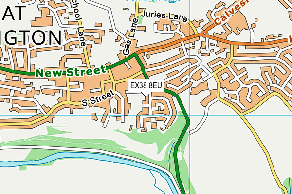 EX38 8EU map - OS VectorMap District (Ordnance Survey)