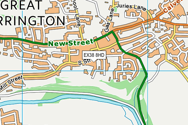 EX38 8HD map - OS VectorMap District (Ordnance Survey)