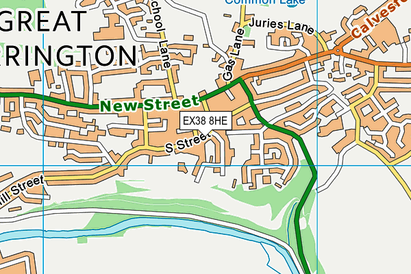 EX38 8HE map - OS VectorMap District (Ordnance Survey)