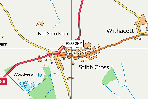 EX38 8HZ map - OS VectorMap District (Ordnance Survey)