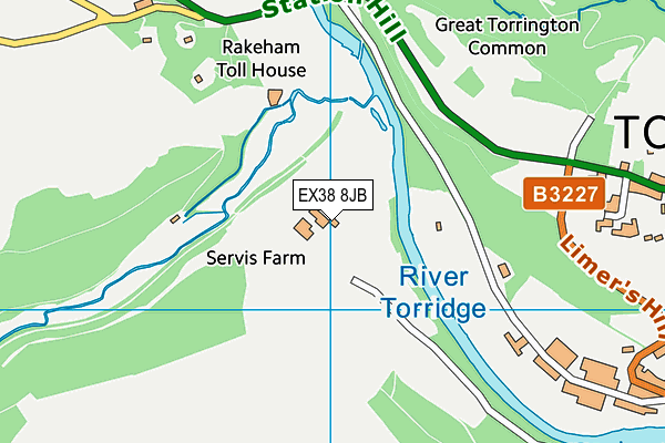 EX38 8JB map - OS VectorMap District (Ordnance Survey)