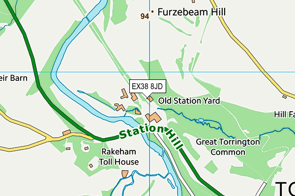 EX38 8JD map - OS VectorMap District (Ordnance Survey)