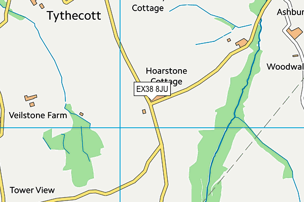 EX38 8JU map - OS VectorMap District (Ordnance Survey)