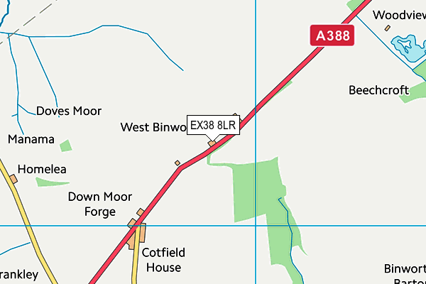 EX38 8LR map - OS VectorMap District (Ordnance Survey)