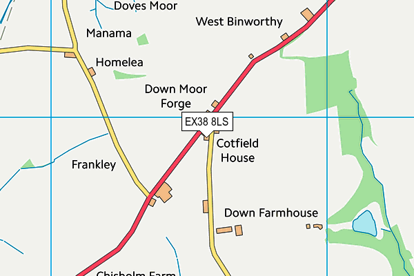 EX38 8LS map - OS VectorMap District (Ordnance Survey)