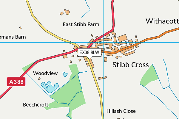 EX38 8LW map - OS VectorMap District (Ordnance Survey)