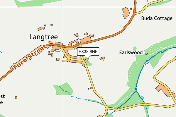 Langtree Village Hall Sports Field map (EX38 8NF) - OS VectorMap District (Ordnance Survey)