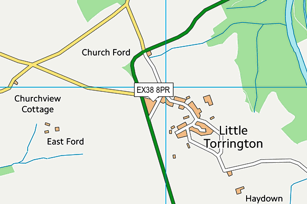 EX38 8PR map - OS VectorMap District (Ordnance Survey)