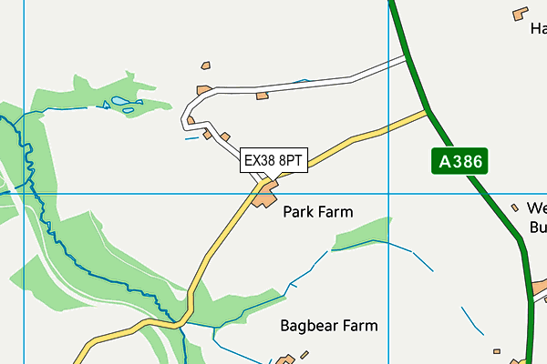 EX38 8PT map - OS VectorMap District (Ordnance Survey)