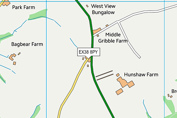 EX38 8PY map - OS VectorMap District (Ordnance Survey)