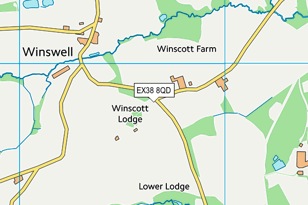 EX38 8QD map - OS VectorMap District (Ordnance Survey)