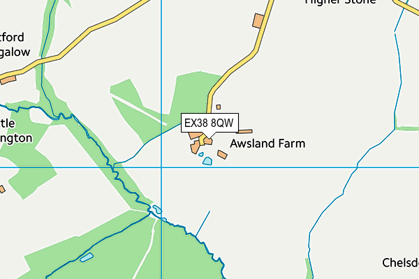 EX38 8QW map - OS VectorMap District (Ordnance Survey)