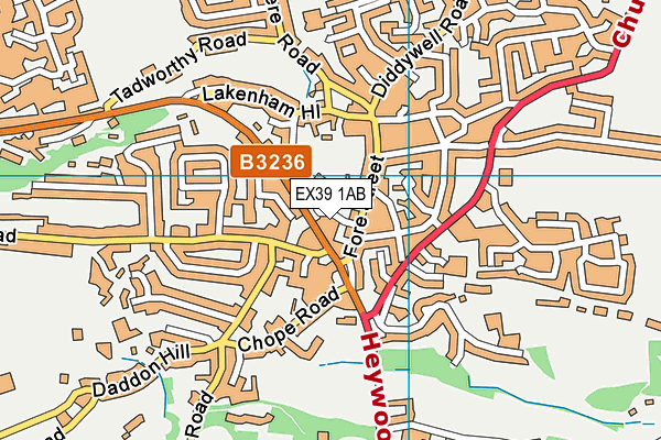 EX39 1AB map - OS VectorMap District (Ordnance Survey)