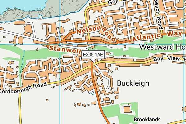 EX39 1AE map - OS VectorMap District (Ordnance Survey)