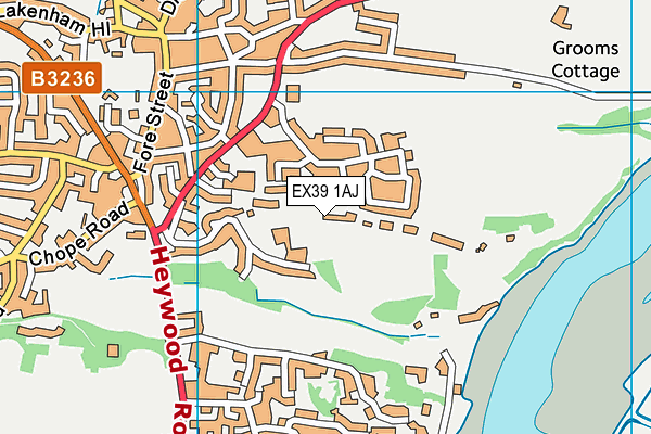 EX39 1AJ map - OS VectorMap District (Ordnance Survey)