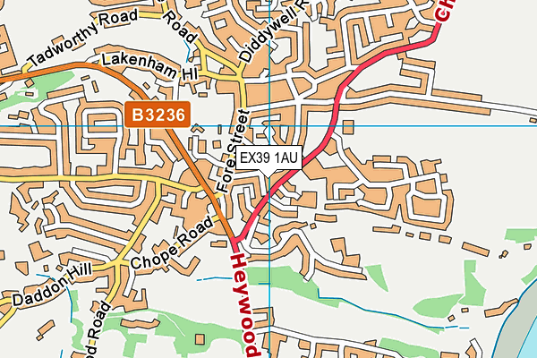 EX39 1AU map - OS VectorMap District (Ordnance Survey)